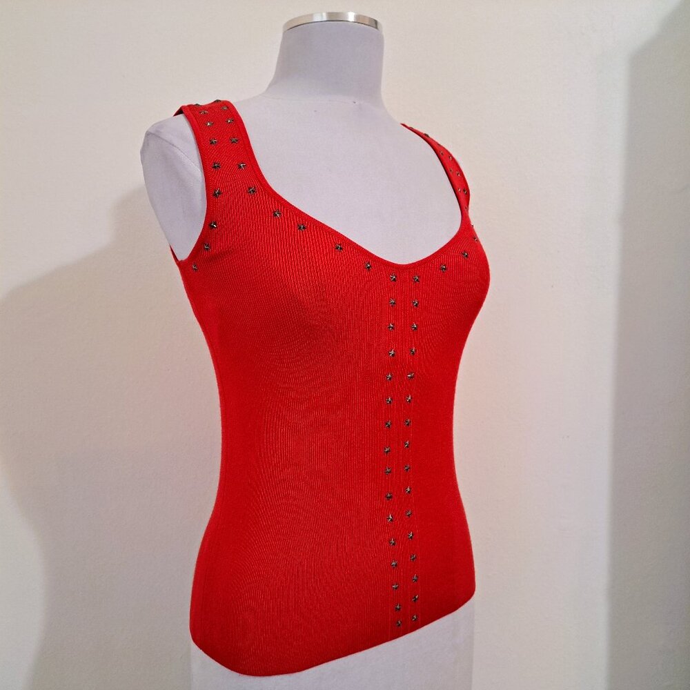 Carmen Marc Valvo Women's Tank Top Knit Red Color S/P NWT
